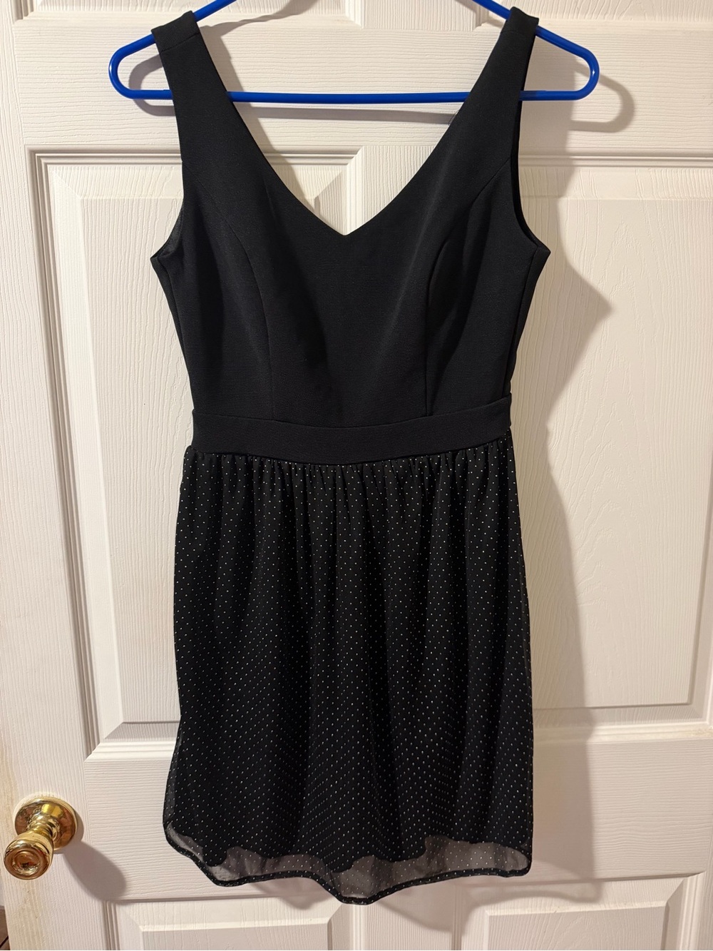 BeBop Black V-Neck Sleeveless Polka Dot Skirt Dress